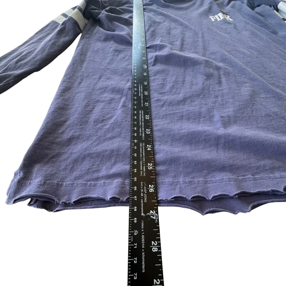 Y2K Victoria Secret PINK Long Sleeve TShirt Womens S Distressed Purple Lounge - Picture 10 of 13